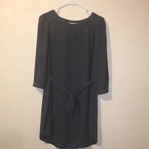 Gray dress with beaded trim